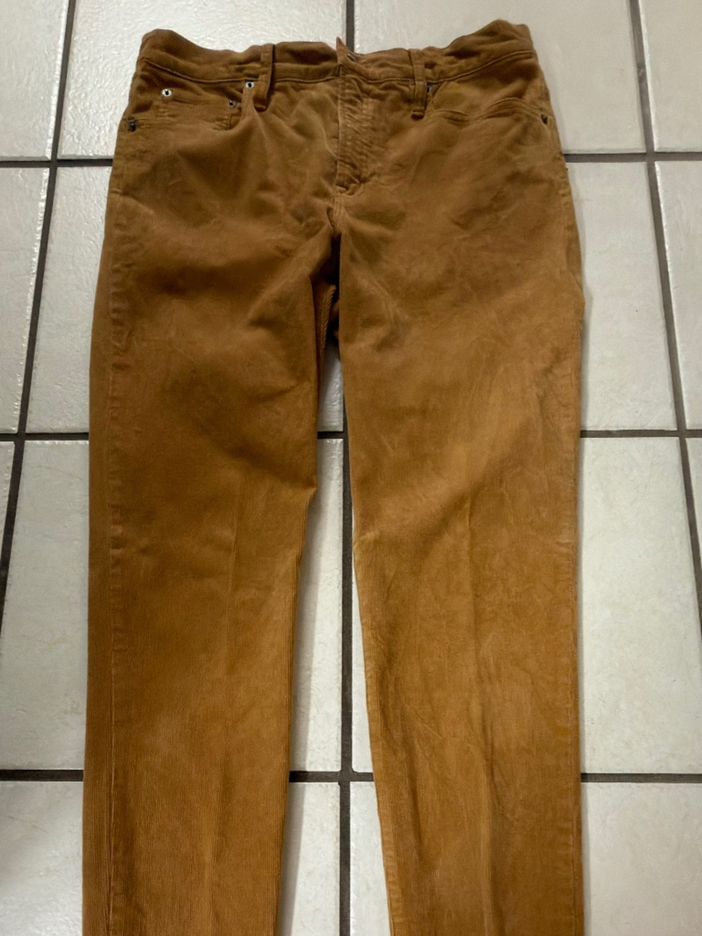$110 J.Crew mustard High-Rise Toothpick corduroy jeans size 31 T